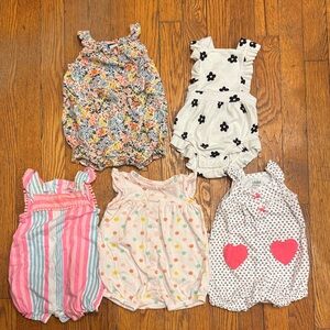 Baby bubble romper One Pieces - Floral, Stripes, Dots, Hearts.